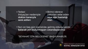 Seyahat izin başvuruları e-devlet te