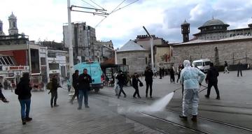 Taksim Meydanı dezenfekte edildi