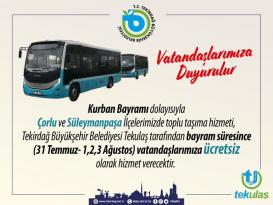 Tekulaş açıkladı, bayram süresince ulaşım hizmetleri ücretsiz…
