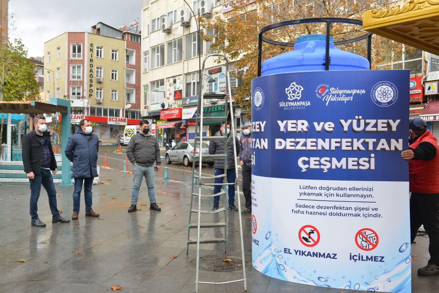 DEZENFEKTAN ÇEŞMELERİNİN MONTAJI BAŞLADI