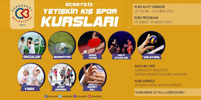 YETİŞKİN KIŞ SPOR KURSLARI BAŞLIYOR