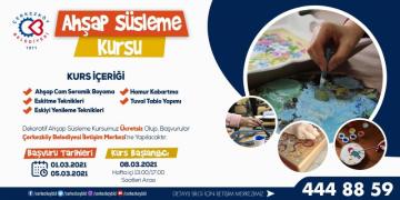 DEKORATİF AHŞAP SÜSLEME KURSU KAYITLARI BAŞLIYOR