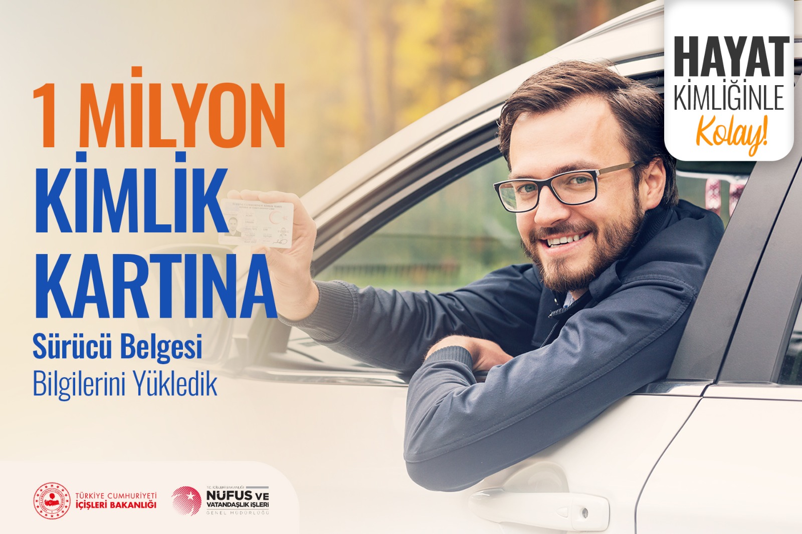 1 MİLYON KİMLİK KARTINA SÜRÜCÜ BELGELERİ BİLGİLERİ YÜKLENDİ