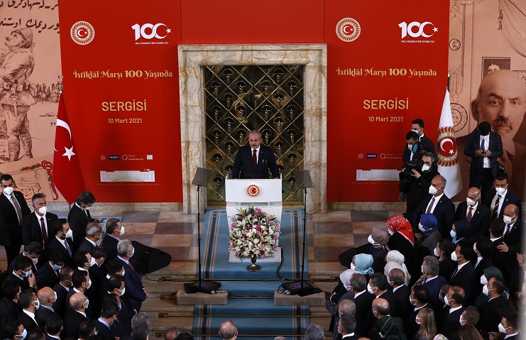 TBMM BAŞKANI ŞENTOP 100. YILINDA İSTİKLAL MARŞI SERGİSİNDE KONUŞTU
