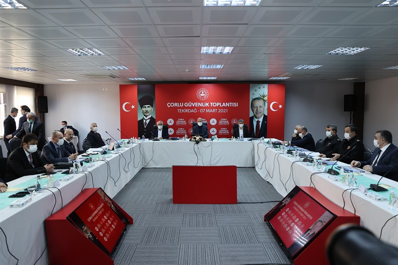 BAKAN SOYLU, ÇORLU’DA GÜVENLİK TOPLANTISINA KATILDI