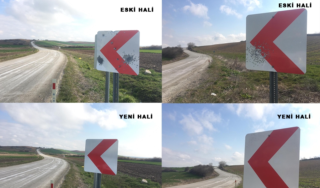 TRAFİK LEVHALARI YENİLENİYOR