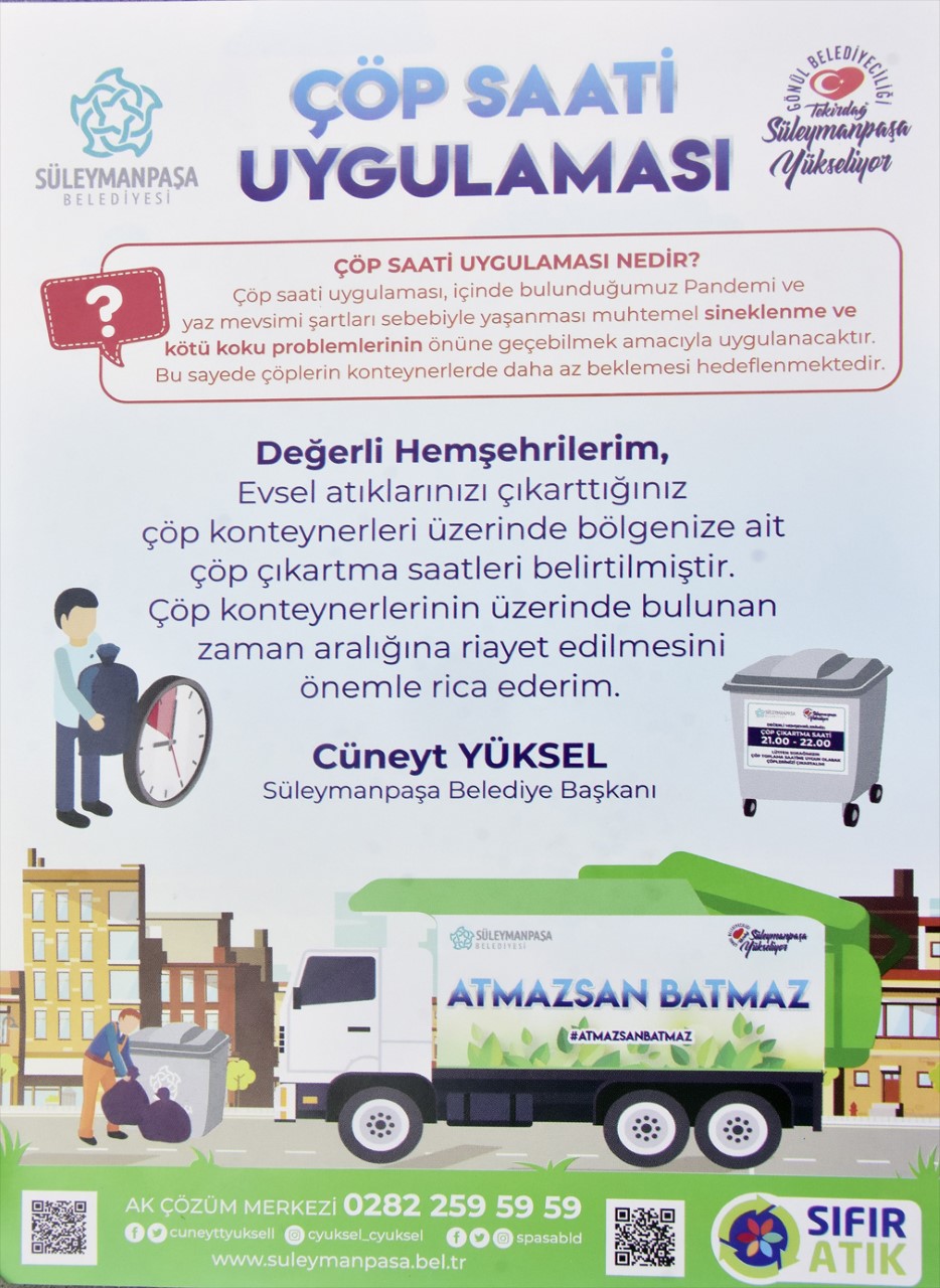 Süleymanpaşa’da, çöp toplama pilot uygulaması başlıyor
