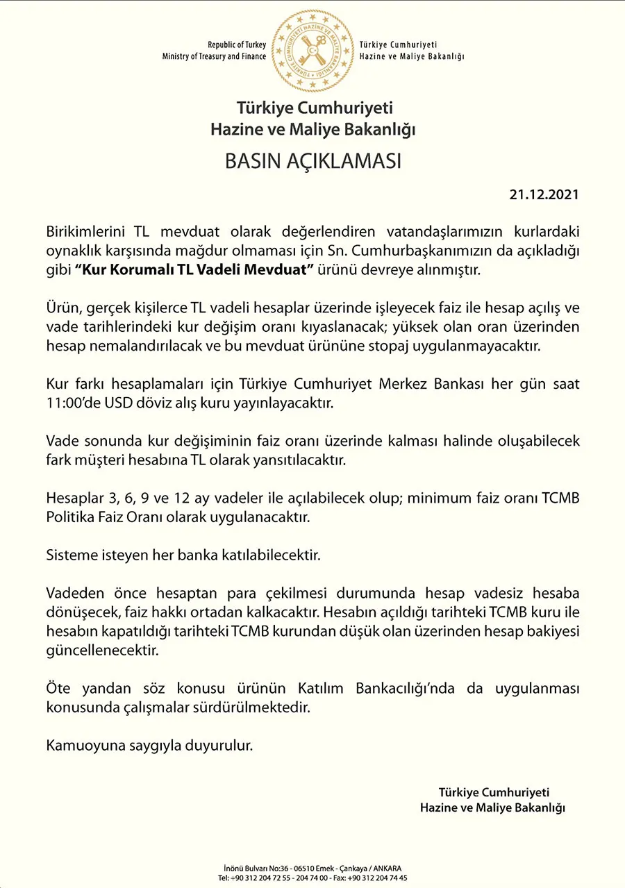 Hazine ve Maliye Bakanlığı dövize dayalı TL mevduat sistemini açıkladı!