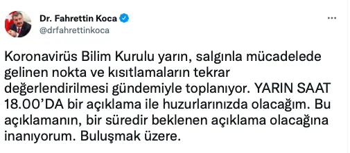 Fahrettin Koca’dan beklenen son dakika açıklaması!