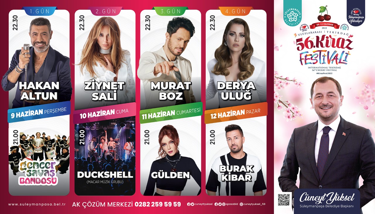 56. Kiraz Festivali programı belli oldu.