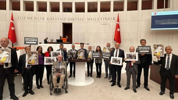HDP’li vekillerden TBMM’de eylem